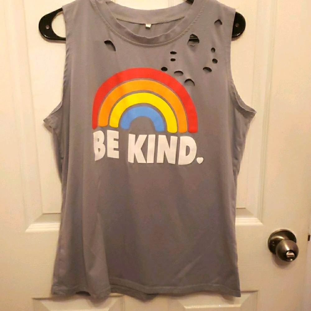 Be Kind Distressed Tank Top